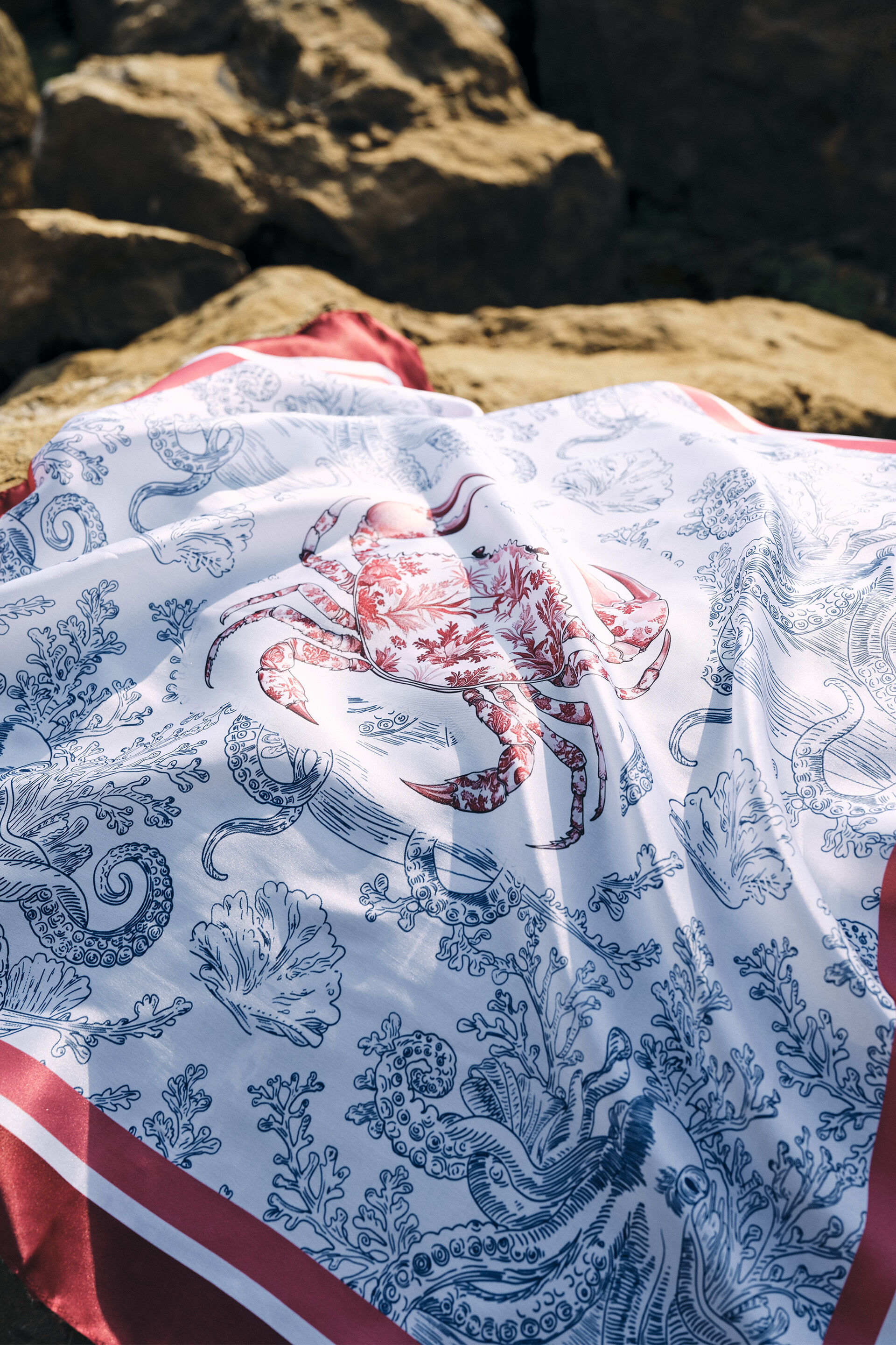 Ivory Coastal Motif Stole, , image 2